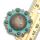 Copper/Green Patina Telluride Engraved Concho 1.5" Screwback  #SWM-32