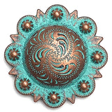 Copper/Green Patina Telluride Engraved Concho 1.5" Screwback  #SWM-32