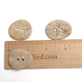 Beach Stone Buttons, Three Sandy-Light Ovals 1.25" - 1.5"  # BCH-80