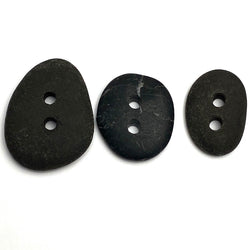 Beach Stone Buttons, Three Black  # BCH-82