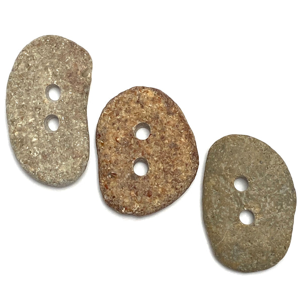 Beach Stone Buttons, Three Oval  # BCH-83