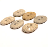 Beach Stone Buttons, Six Mixed  # BCH-84