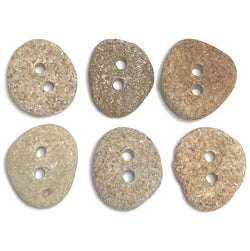 Beach Stone Buttons, Six Mixed  # BCH-85