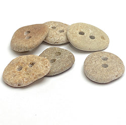 SALE Beach Stone Buttons, Six Mixed Natural Tans  # BCH-85