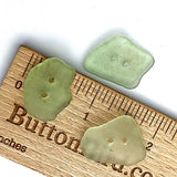 Sea Glass Buttons, 3 Green 1", Real Tumbled Ocean Glass #BCH-27