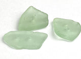 Beach Glass Buttons, 3 Green 1", Real Tumbled Sea Glass #BCH-28