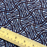 Indigo Blue Yukata, Wavy Pathways Kimono Cotton Print from Japan By the Yard  #251