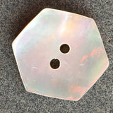 Hexagon Moonrise Mother of Pearl Buttons 1/2" / 9/16, Iridescent, Pack of 12 for $5.00  #LP-09