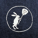 Re-Stocked, Bunny Panel from Japan, Rabbits on Indigo, 30 Different Scenes Per Panel 100% Cotton