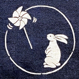 Re-Stocked, Bunny Panel from Japan, Rabbits on Indigo, 30 Different Scenes Per Panel 100% Cotton