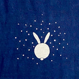 Re-Stocked, Bunny Panel from Japan, Rabbits on Indigo, 30 Different Scenes Per Panel 100% Cotton