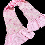 Shibori Obiage Scarf for Obi, Pink Very Textured Silk, 47" Long #257