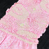 Shibori Obiage Scarf for Obi, Pink Very Textured Silk, 47" Long #257