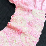 Shibori Obiage Scarf for Obi, Pink Very Textured Silk, 47" Long #257