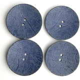 Re-Stocked Blue Extra Large Coconut Button "Rustica"  2-1/4" Scooped Denim Navy, Less Bright