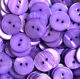 Re-Stocked, SALE, Bright Purple-Violet River Shell 5/8" 2-hole Button, Pack of 8 #1779-522