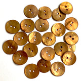 Dark Golden Amber Velvet Agoya Shell 5/8" 2-hole Button, Pack of 24   #1212-124