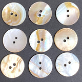 Mermaid's Latte, Honey-White-Taupe Mix, 7/8"-15/16" Natural Iridescent Pearl Shell Round 2-Hole Buttons, 22/23mm,  Item # LP-72