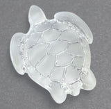 White Recycled Glass Sea Turtle Charm/Pendant, 7/8" # L663