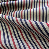 Charcoal, Dark Red/Blue Yarn-Dye Stripe, Vintage Japanese Kimono Fabric from Japan  #262