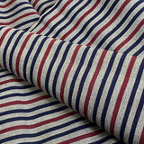 Charcoal, Dark Red/Blue Yarn-Dye Stripe, Vintage Japanese Kimono Fabric from Japan  #262