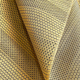 Mustard Kikko Tortoise Shell Hexagons, Intricate Oshima Tsumugi Silk from Japan, By the Yard #263