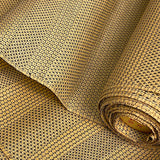 Mustard Kikko Tortoise Shell Hexagons, Intricate Oshima Tsumugi Silk from Japan, By the Yard #263