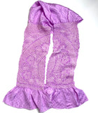 Lilac Purple Shibori Obiage Scarf for Obi, Very Textured Silk, 44" Long #264