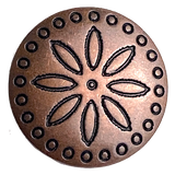 Circles Around Flower Copper Concho Button, 11/16"   # SWC-10