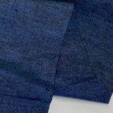 Midnight Blue Crossdye Textured Vintage Yuki Tsumugi Pongee Handwoven Silk from Japan # 265