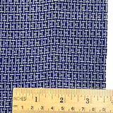 Indigo Blue Yukata, Geometric Broken Rectangles Kimono Cotton Print from Japan By the Yard  #267