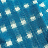 Re-Stocked, Aqua Blue/White Ikat Blocks Cotton Handloom by the yard. India.  #CHL-25