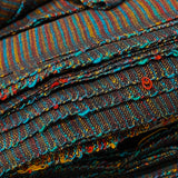 LAST 2 YARDS Muddy Turquoise Copper Cotton, Rustic Ikat Stripe from India #CHL-700