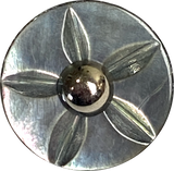 Gray Vintage Shell "Starflower" Button 3/4", Iridescent, Shank Back #SK-765