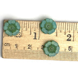 TWELVE Jade Green 1/2" Translucent Czech Glass Hibiscus Flower Beads,  2mm # L-034