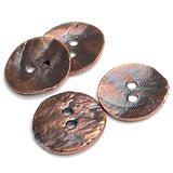 Ancient Treasure 11/16" Gray/Copper "Primitive" Bronze-Dipped Greek Metal 2-Hole Button 17mm,  #L-698