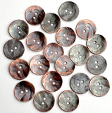 Ancient Treasure 11/16" Gray/Copper "Primitive" Bronze-Dipped Greek Metal 2-Hole Button 17mm,  #L-698