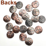 Ancient Treasure 11/16" Gray/Copper "Primitive" Bronze-Dipped Greek Metal 2-Hole Button 17mm,  #L-698