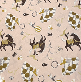 LAST PIECE 7/8 YARD: Circus Nights from Japan, Sanae Sugimoto for Kokka, 43" Wide Cotton/Linen #9200