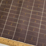 5.3 Yards, Brown Yarn Dyed Plaid, Heavy Thick Silk, Vintage Obi Fabric from Japan, 10.5" x 5.3 Yards, Entire Bolt.#270