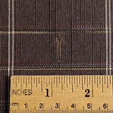 5.3 Yards, Brown Yarn Dyed Plaid, Heavy Thick Silk, Vintage Obi Fabric from Japan, 10.5" x 5.3 Yards, Entire Bolt.#270