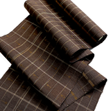 5.3 Yards, Brown Yarn Dyed Plaid, Heavy Thick Silk, Vintage Obi Fabric from Japan, 10.5" x 5.3 Yards, Entire Bolt.#270