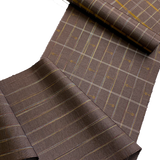 5.3 Yards, Brown Yarn Dyed Plaid, Heavy Thick Silk, Vintage Obi Fabric from Japan, 10.5" x 5.3 Yards, Entire Bolt.#270