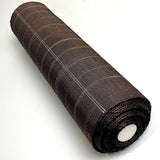 5.3 Yards, Brown Yarn Dyed Plaid, Heavy Thick Silk, Vintage Obi Fabric from Japan, 10.5" x 5.3 Yards, Entire Bolt.#270