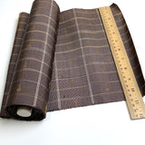 5.3 Yards, Brown Yarn Dyed Plaid, Heavy Thick Silk, Vintage Obi Fabric from Japan, 10.5" x 5.3 Yards, Entire Bolt.#270