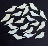 Re-Stocked, Rustic Vintage Birds, 20 Pieces Small Hand Carved Bone BEAD 1"   #CL-11