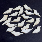 Re-Stocked, Rustic Vintage Birds, 20 Pieces Small Hand Carved Bone BEAD 1"   #CL-11