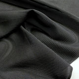 Solid Black Sheer Stripe Faille? Vintage Kimono Silk from Japan By the Yard  #272