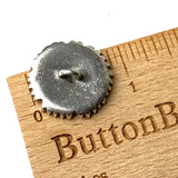 Sunflower Button, Pewter, 7/8"  #DN268 Re-stocked