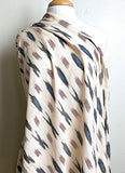 Cream/Black/Red/Blue Ikat, Cotton Handloom from India, By the Yard  #TK-46